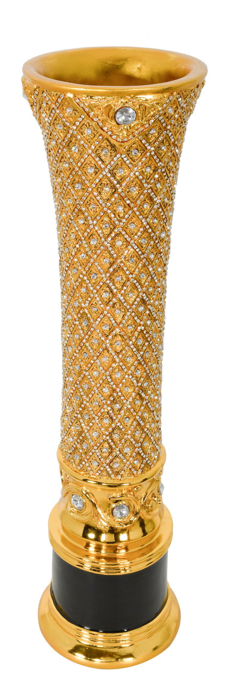 Czar Fluted Crystal Tall Table Vase 24H