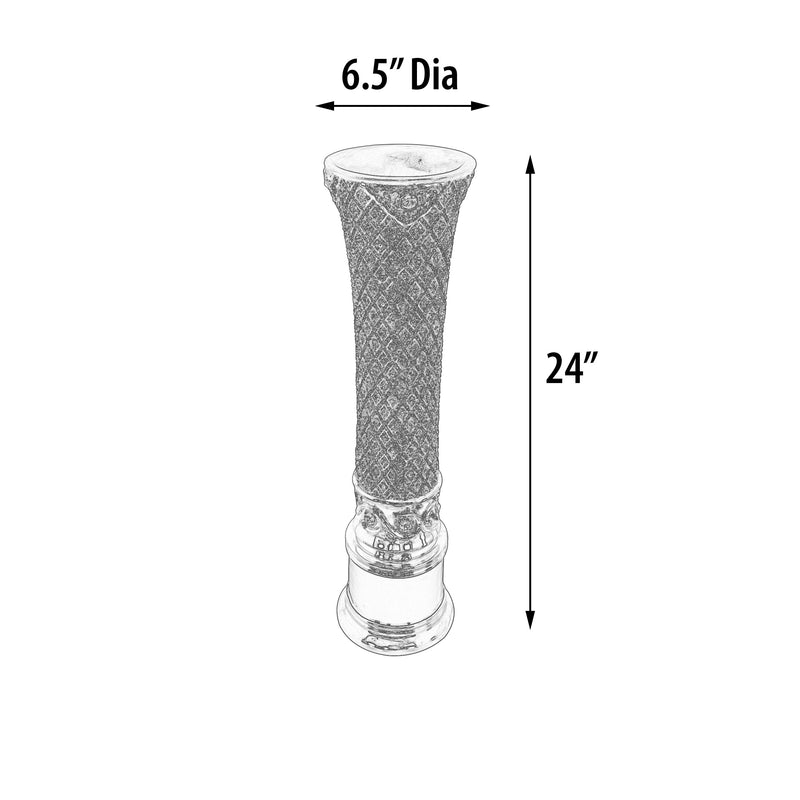 Czar Fluted Crystal Tall Table Vase 24H