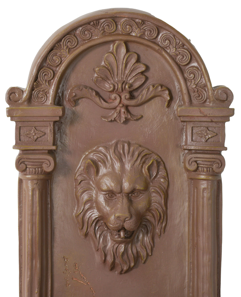 Terra Cotta Lion Hanging Wall Fountain