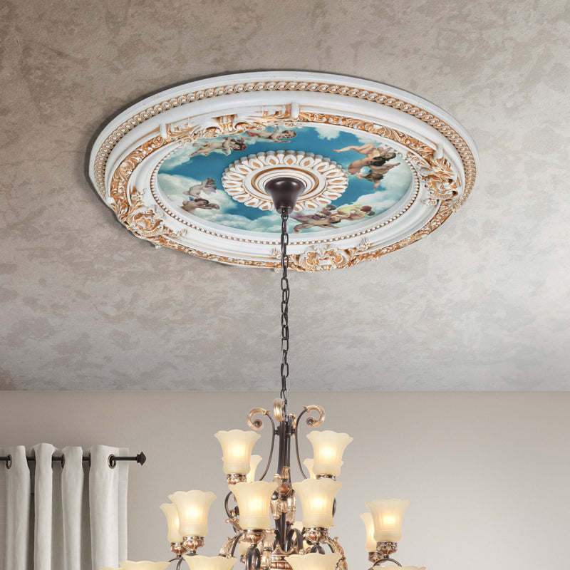 White Cherub Ceiling Medallion 24.5