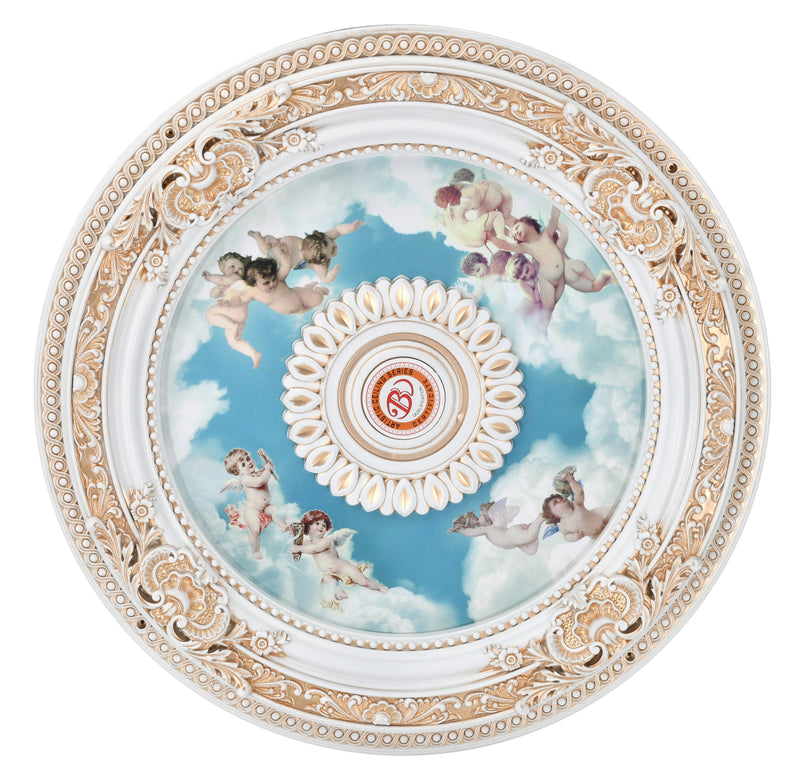 White Cherub Ceiling Medallion 24.5