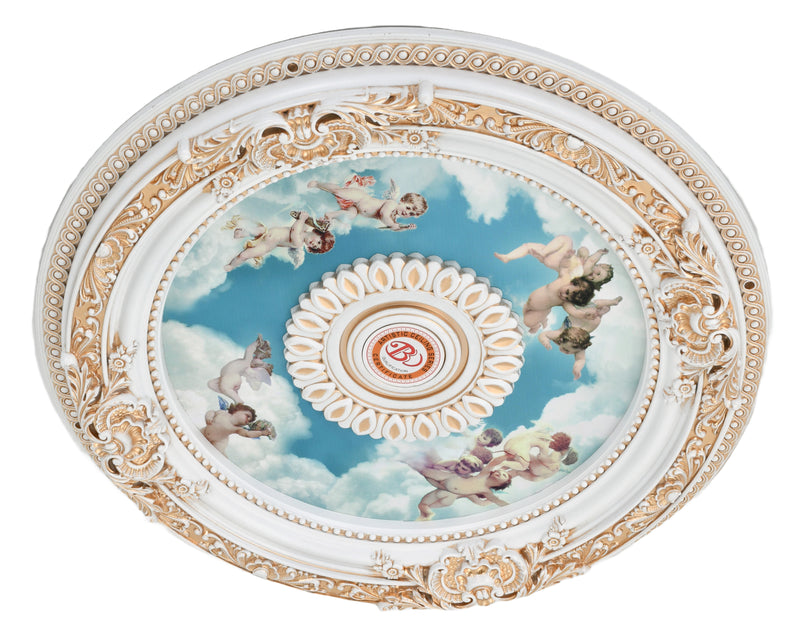 White Cherub Ceiling Medallion 24.5