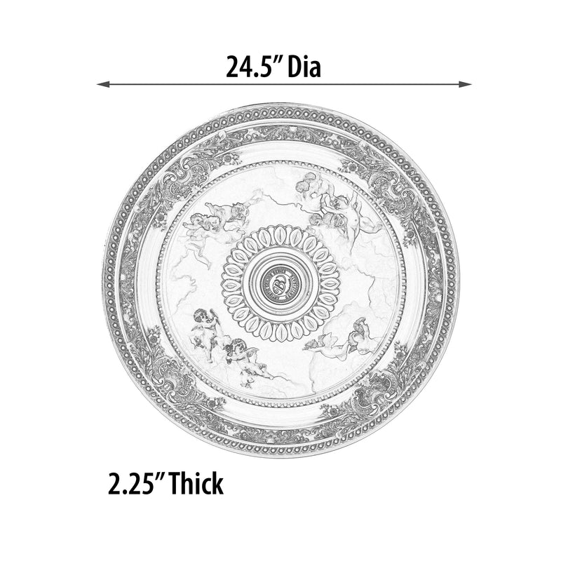 White Cherub Ceiling Medallion 24.5