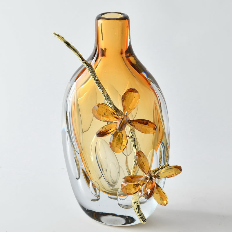 Golden Petal Art Vase