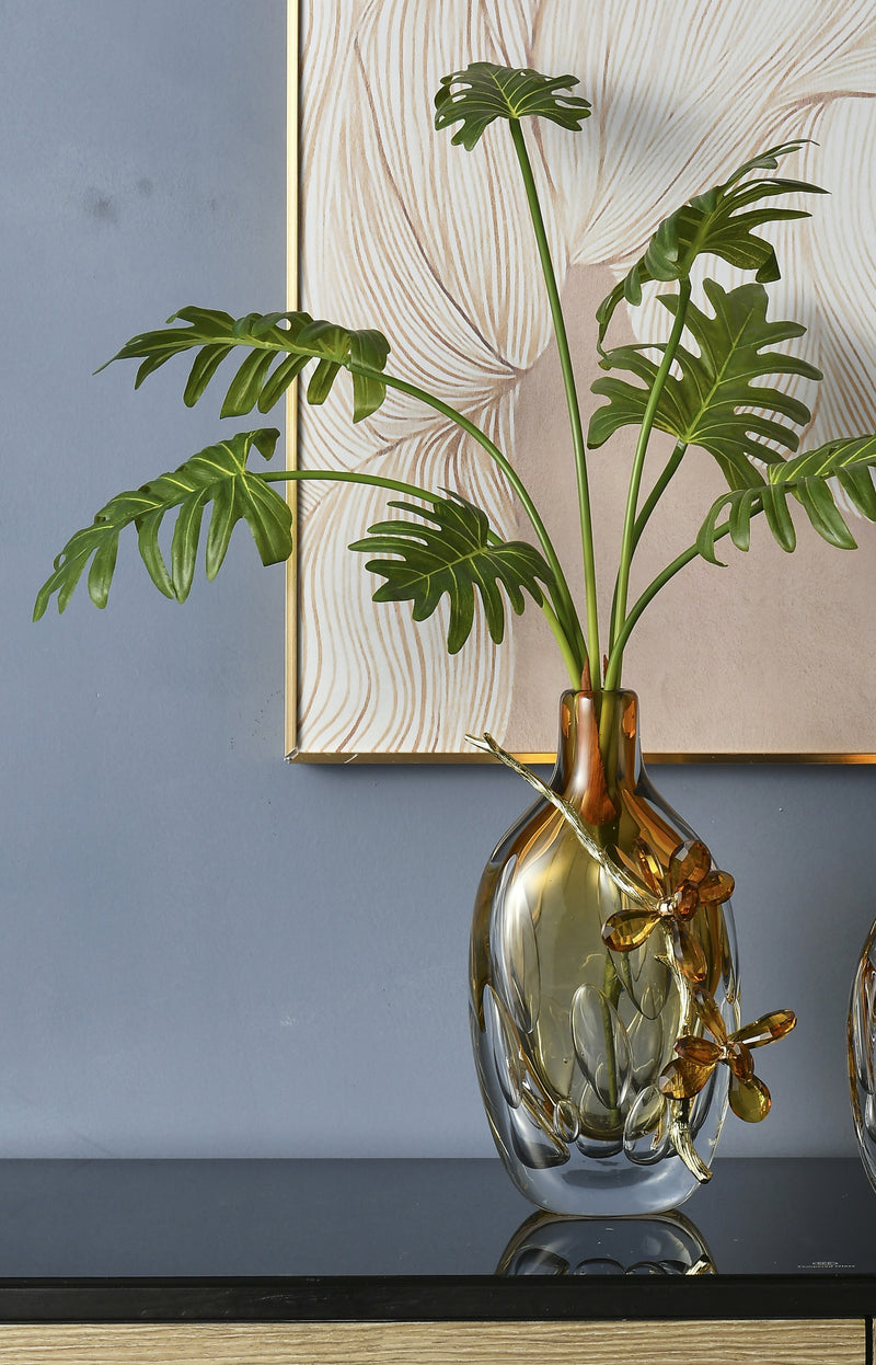 Golden Petal Art Vase