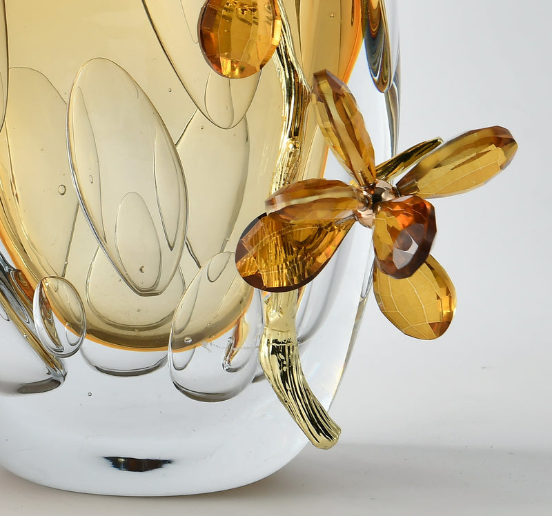 Golden Petal Art Vase