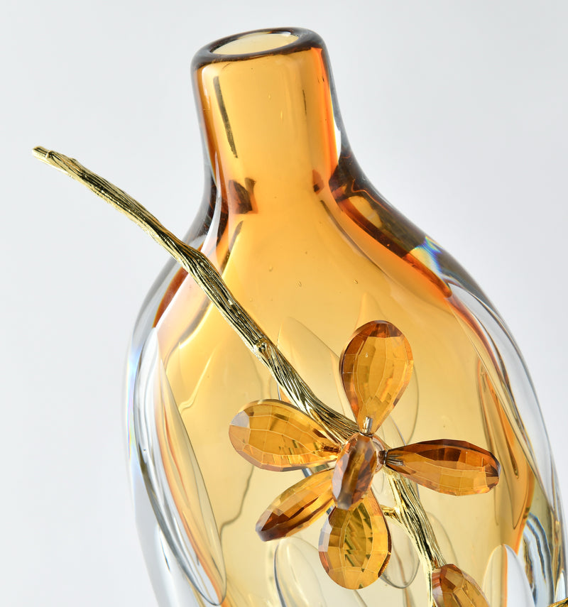 Golden Petal Art Vase