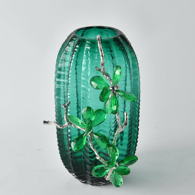 Vibrant Emerald Charm Vase