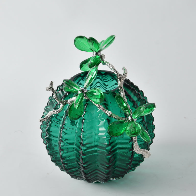 Vibrant Emerald Charm Round Vase