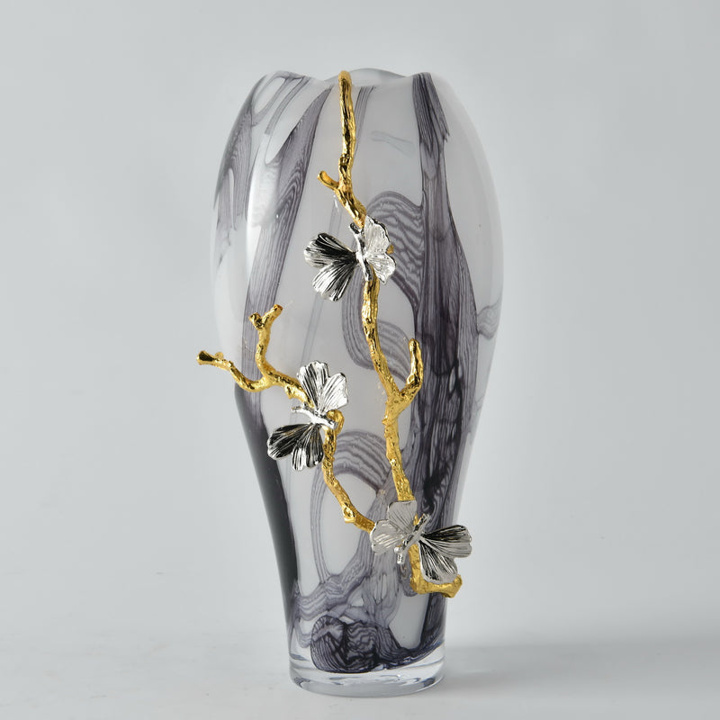 Silver Monarch Midnight Swirl Vase