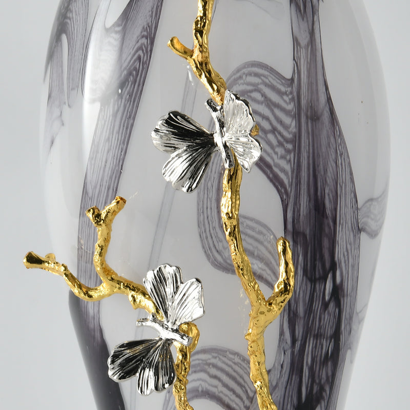 Silver Monarch Midnight Swirl Vase