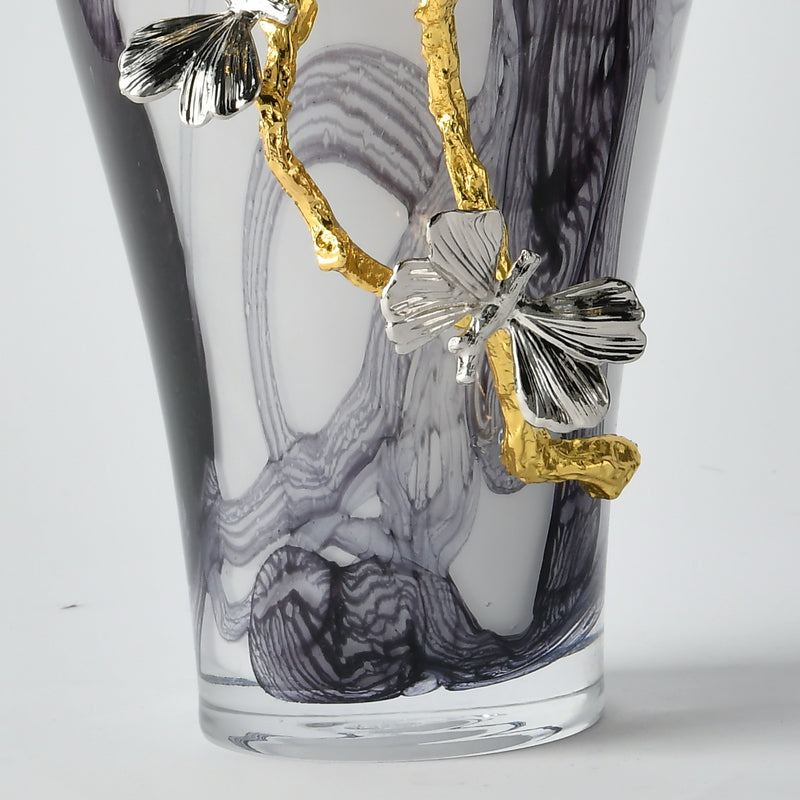 Silver Monarch Midnight Swirl Vase