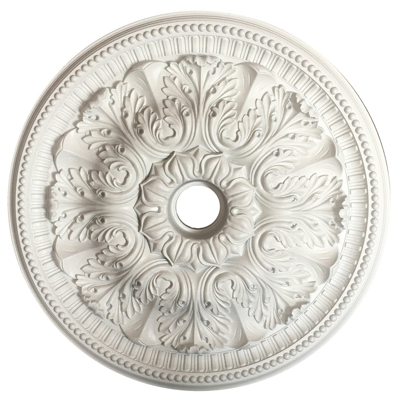 White Ornate Acanthus Round Ceiling Medallion