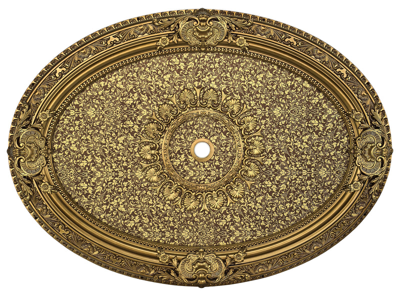 Golden Laurel Oval Ceiling Medallion