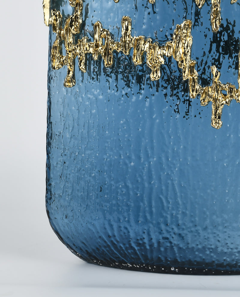 Small Blue Cascade Luxe Vase