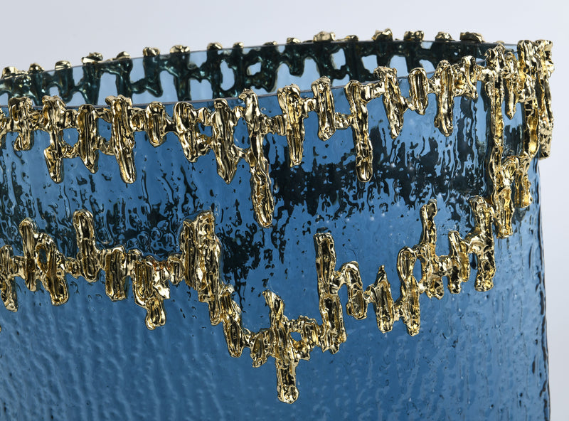 Small Blue Cascade Luxe Vase