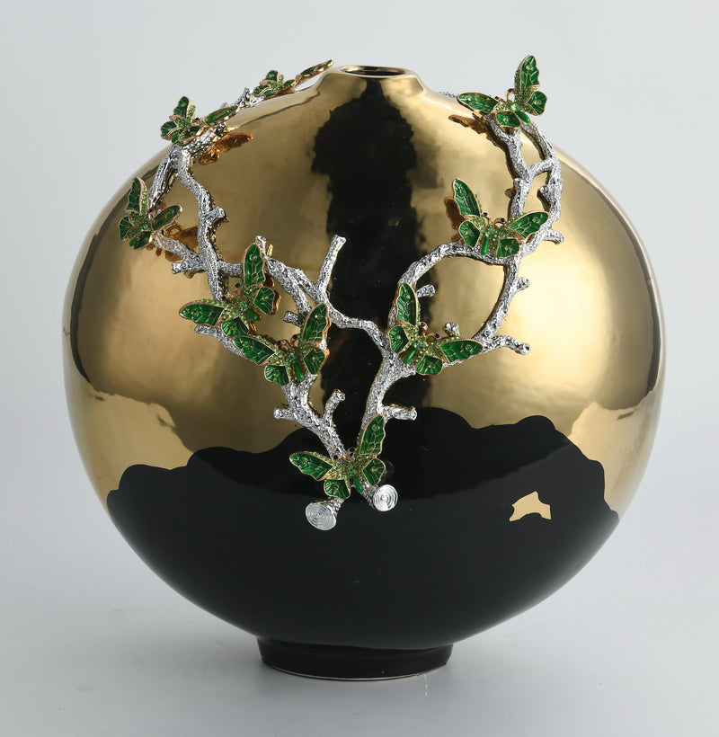 Golden Ivy Orb Vase
