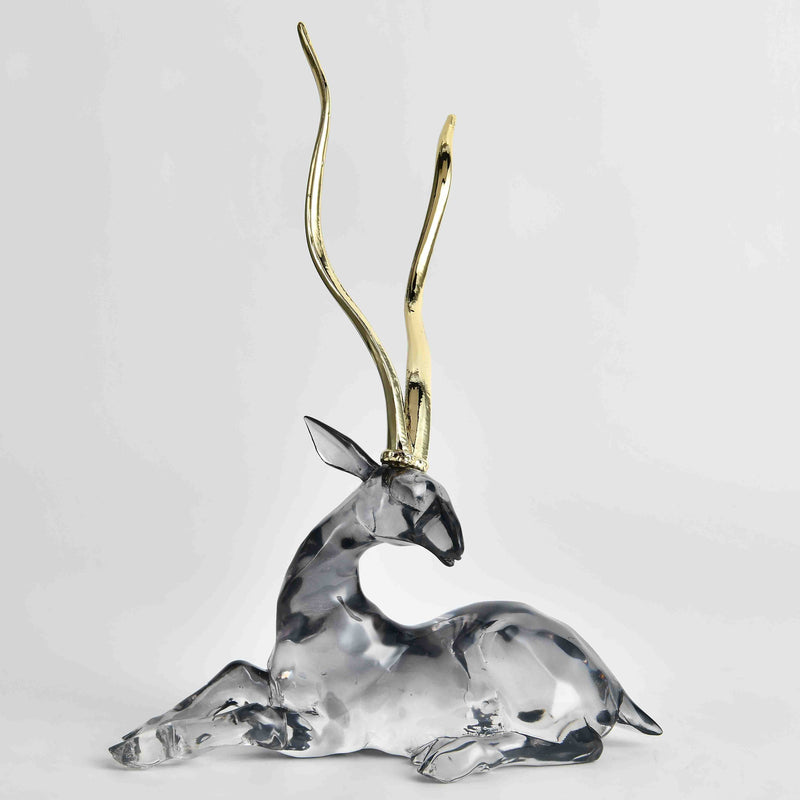 Stag with Gold Antlers Laying Down