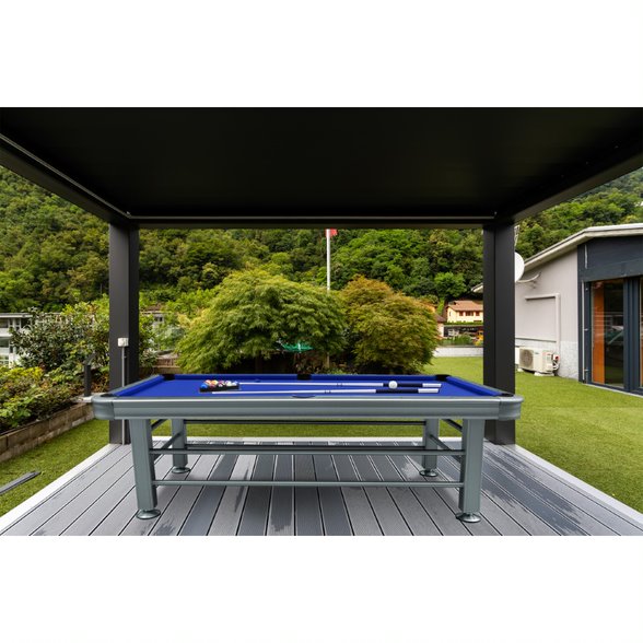 7' Non-Slate Silver Outdoor Pool Table